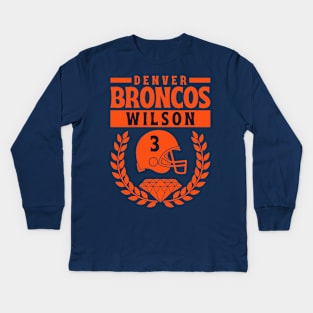 Denver Broncos Wilson 3 American Football Kids Long Sleeve T-Shirt